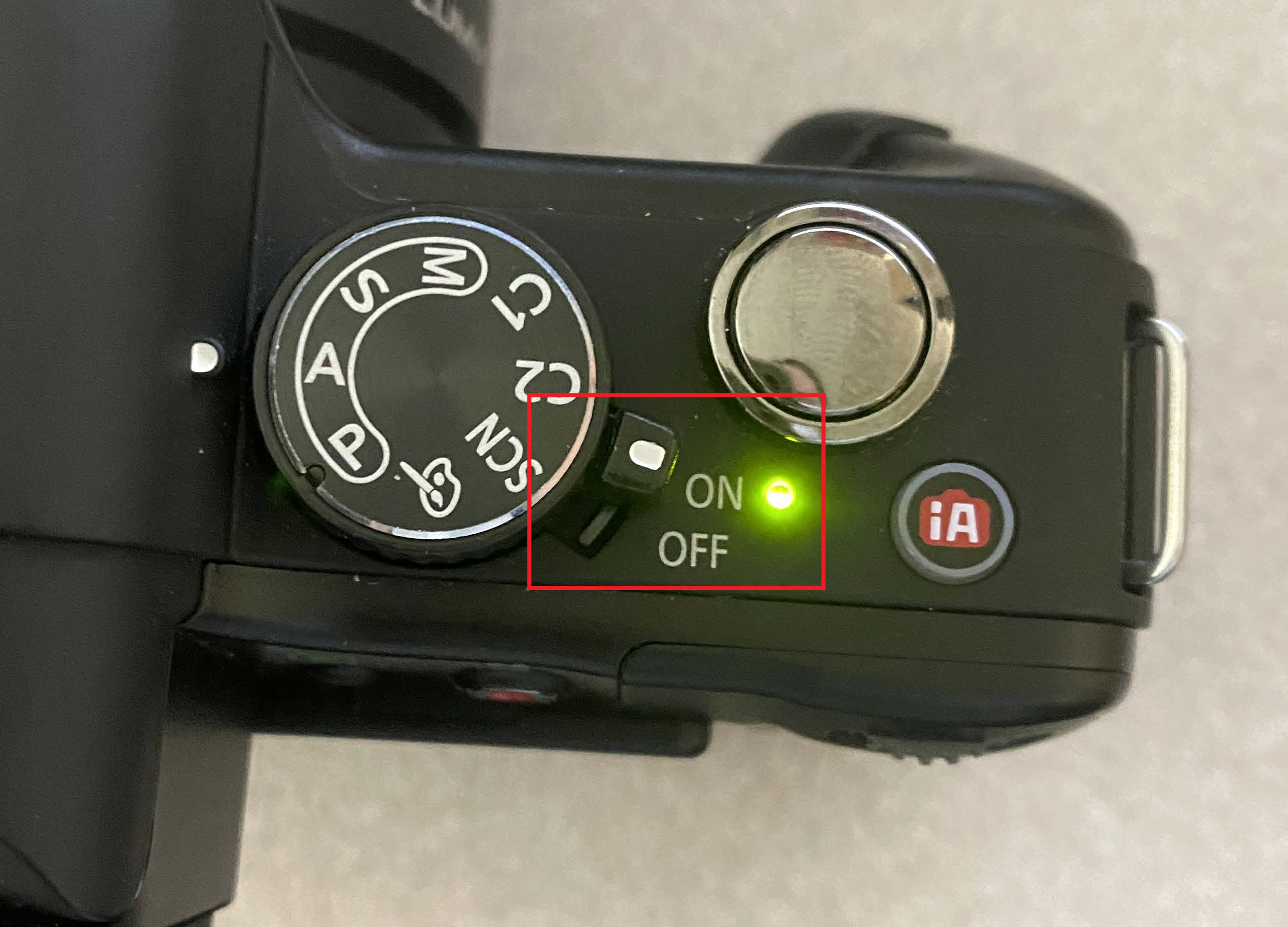 Camera switch on