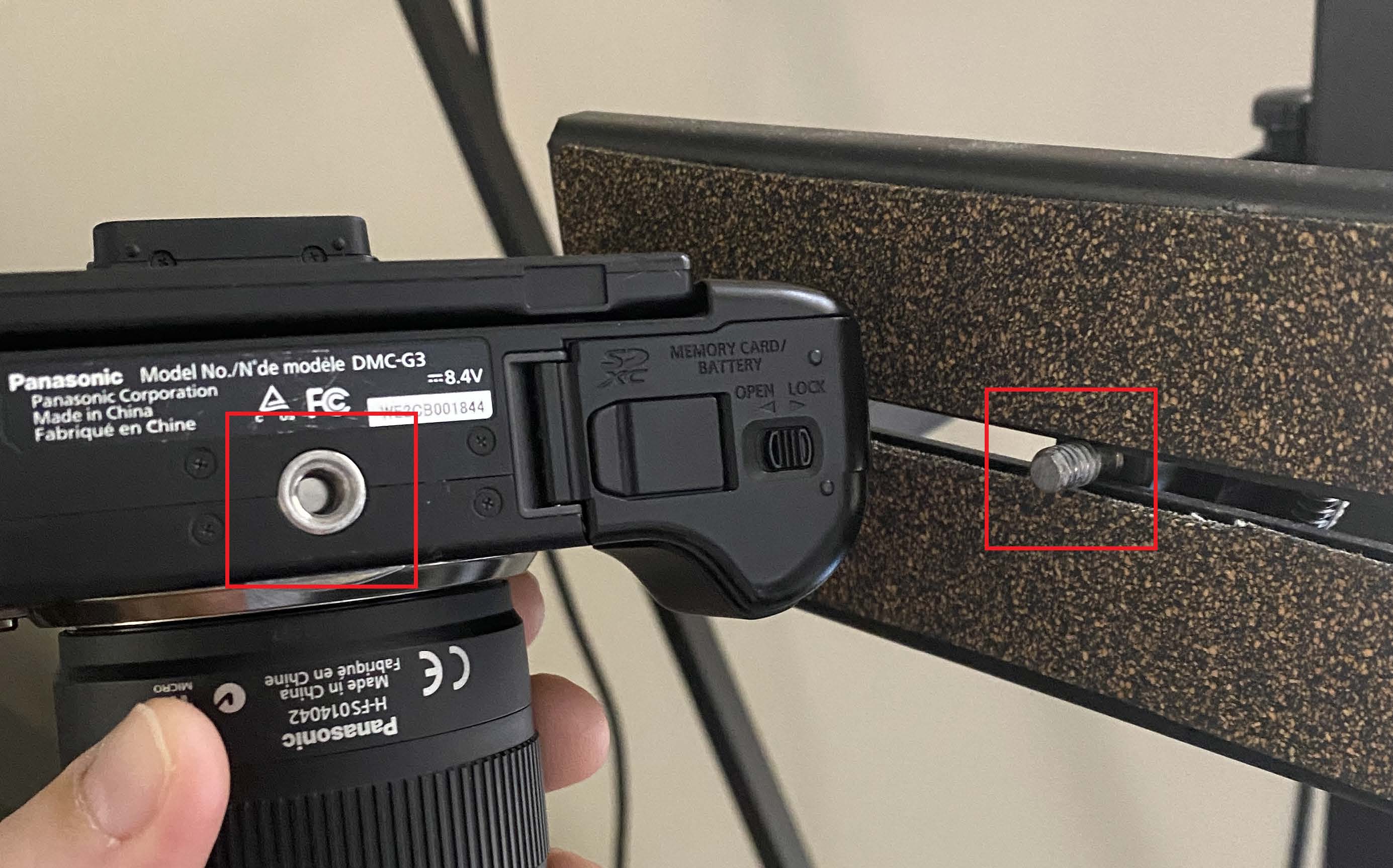 Camera mount connector with camera