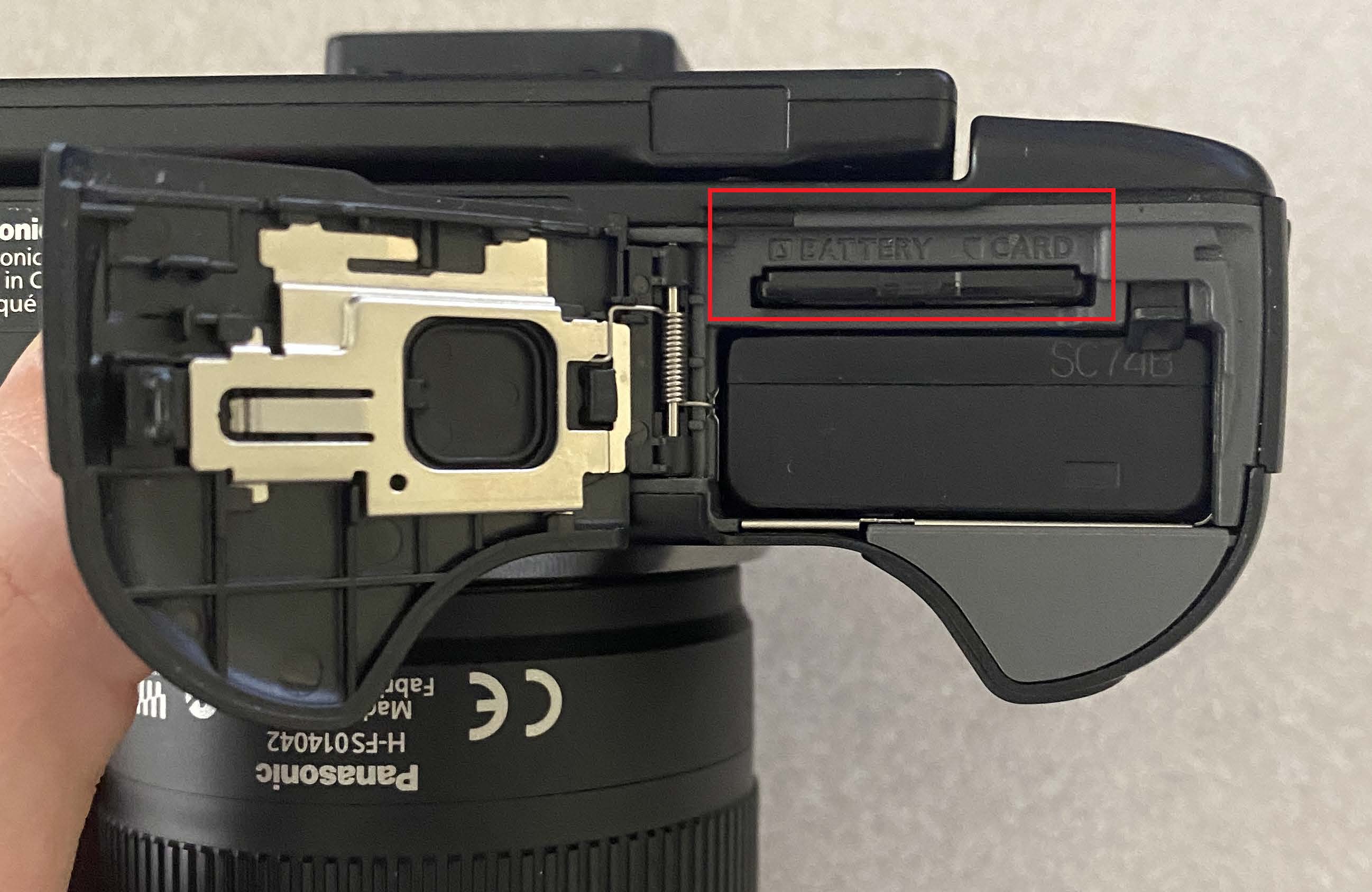 Memory card in camera
