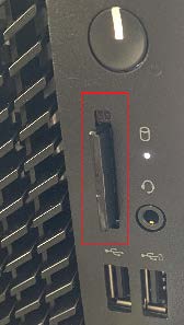 Memory card in upright PC