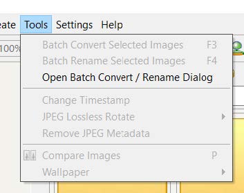 Open batch convert dialog