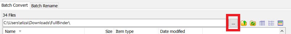 ... button in batch convert screen
